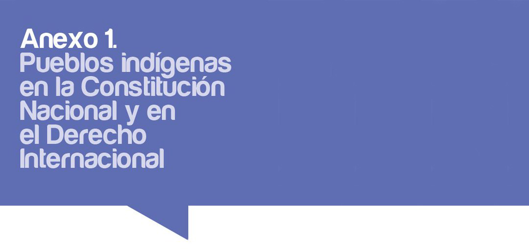 Anexo 1. Pueblos indígenas en la Constitución Nacional y en el Derecho Internacional
